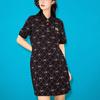 New MLB Short Sleeved Dress Women's Black 3FOPM0533-50BKS