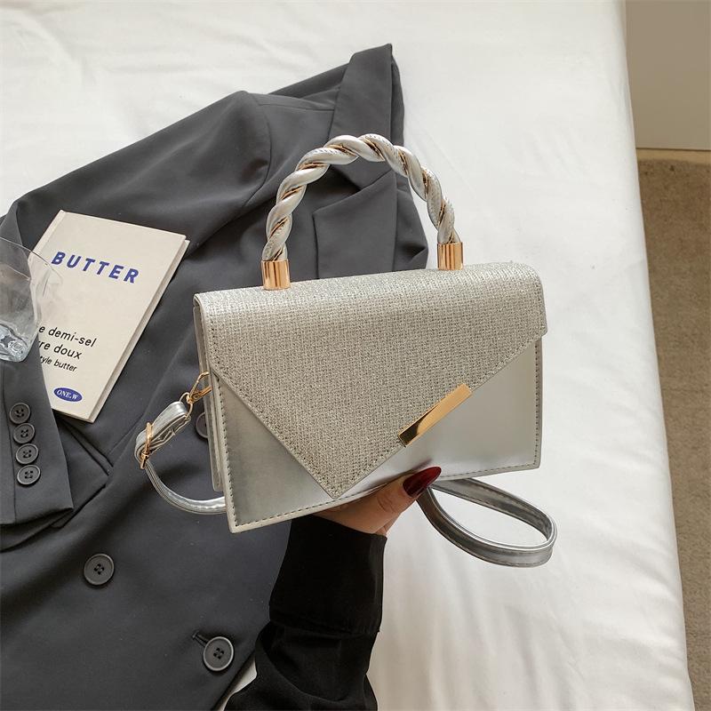 Fashion texture light luxury new small square bag solid color versatile casual simple portable shoulder messenger bag