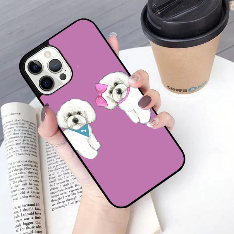 

Cute Cartoon Bichon Frise Phone Case For iPhone 17 Air 14 15 16 16e 13 12 Max Cover For Apple 11 Pro Max Plus Coque iPhone 13