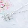 Korean Snowflake Rhinestone Necklace - Silver-Plated Short Pendant Chain, Perfect Christmas Gift