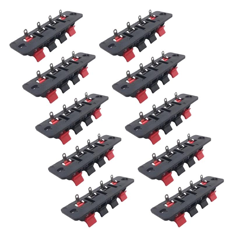 Quick Install Plastic Spring Terminal Clip for Speaker Systems 4Pin Auditory Connectors LED Aging Test 54mm Hole Space
