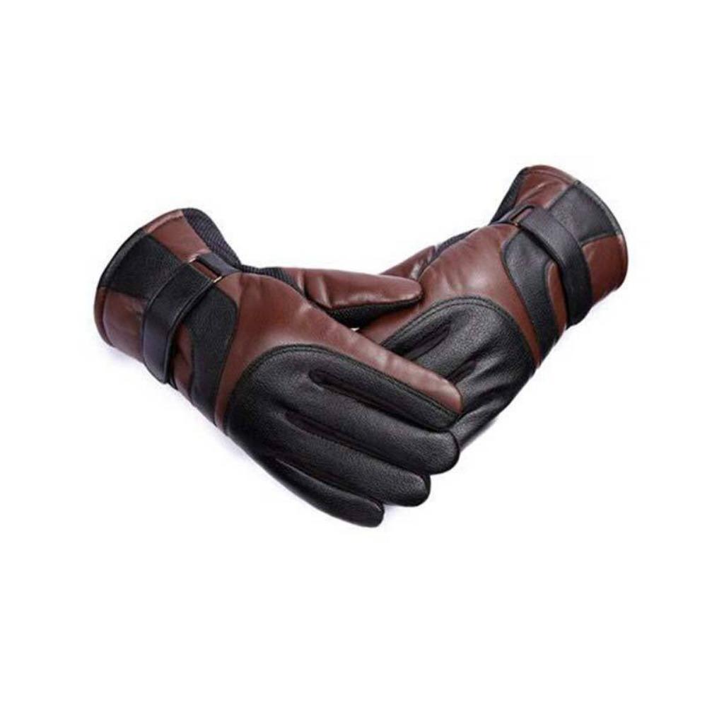Motorcycle Gloves Mens Winter Piled Thickened Warm Windproof Cold Non-slip Big Seven Outdoor Riding Cotton Gloves