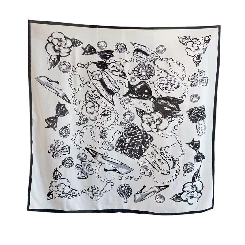 NINA SOLOR Lightweight Mulberry Silk Square Scarf