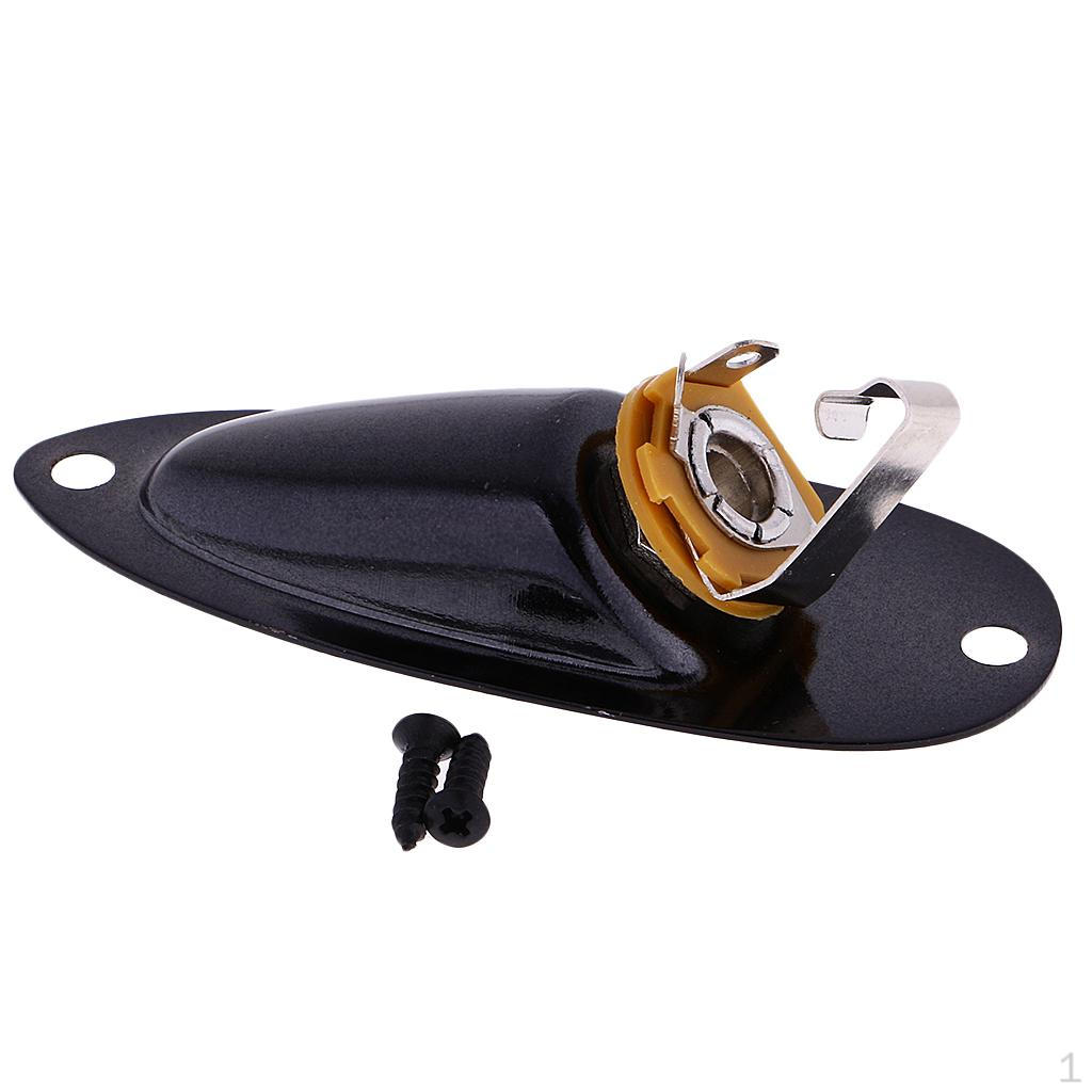 Boat Shape Output Plate Socket with Mounting Screws for Electric Guitar Bass