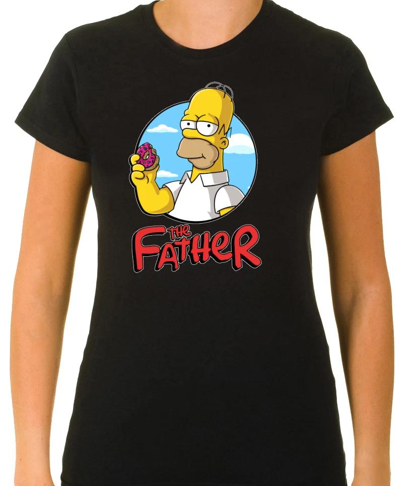 Homer Simpson The father 3/4 Short Sleeve TShirt Woman G803 XL