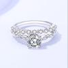 1ct Round Cut Moissanite Engagement Ring for Women 2pcs Sets Lab Created Diamond Band 925 Sterling Silver Plated 18k Gold