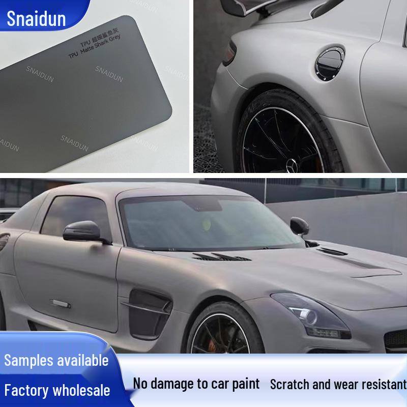 

Ultra Matte Shark Gray TPU Color Changing Car Wrap - Invisible Paint Protection & Anti-Scratch Body Sticker Ultra Matte Shark Gray