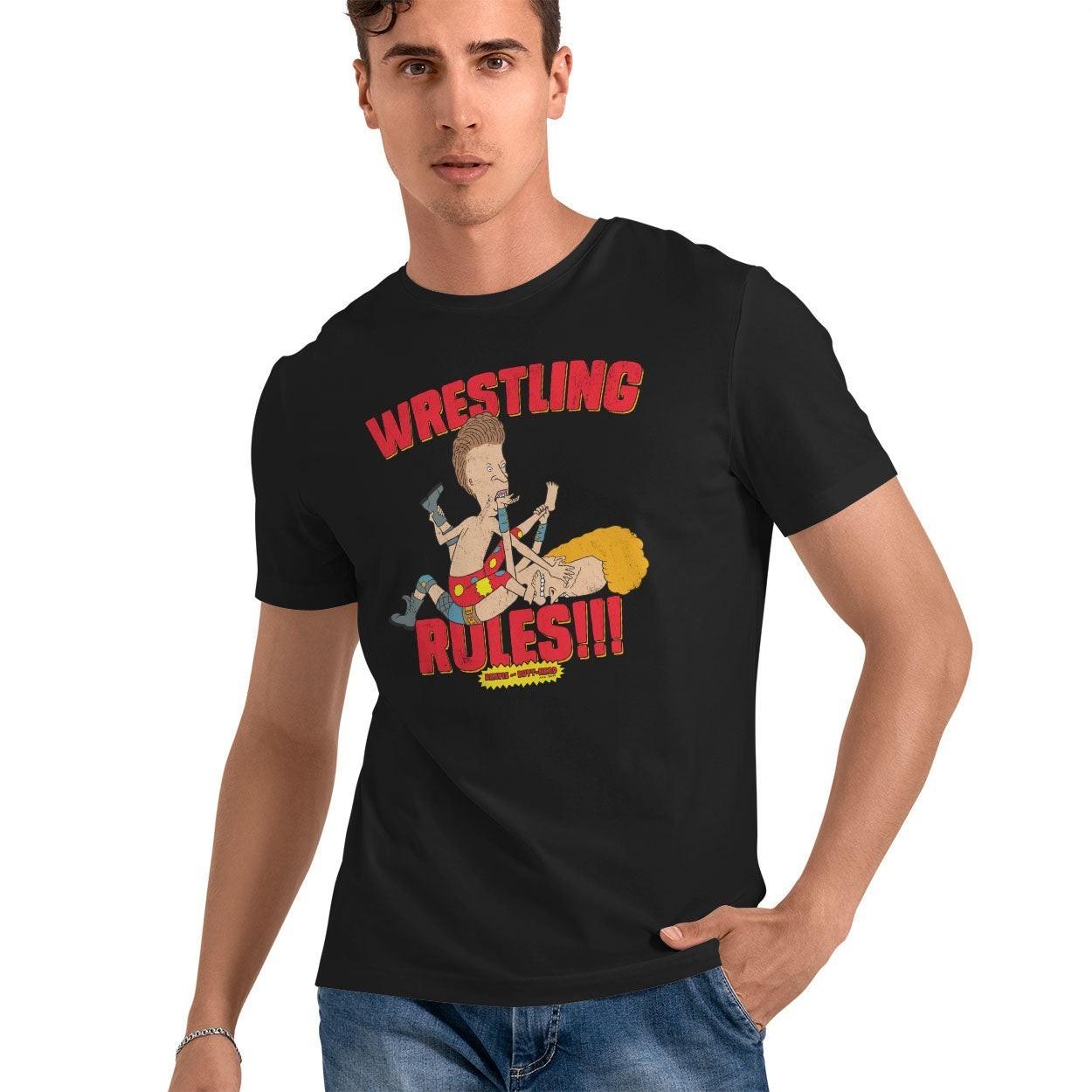 T-Shirt Ufficialmente Licenziata Di Beavis E Butt-Head Regole Di Wrestling!!! XXL