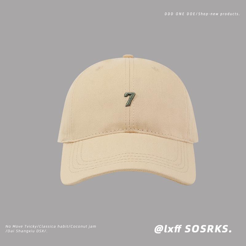New Three Dimensional Embroidered Number 7 Baseball Hat for Women Showing Their Faces Elementary School Couples Versatile Baseball Cap