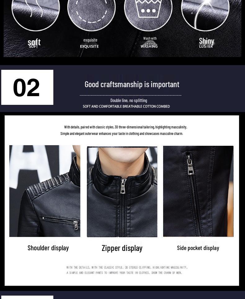 Men's Slim Fit PU Leather Jacket - Spring & Autumn Fashion Trend