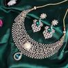Estele Heavy Emerald and Diamond Necklace Set for Women