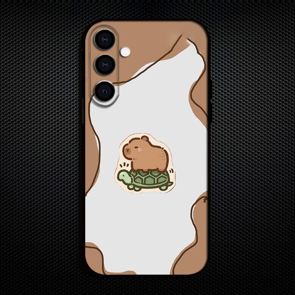 Cute Capybara Funny Phone Case For Samsung Galaxy A73/A72/A71/A70/A53/A52/A51/Others Soft Black Shell