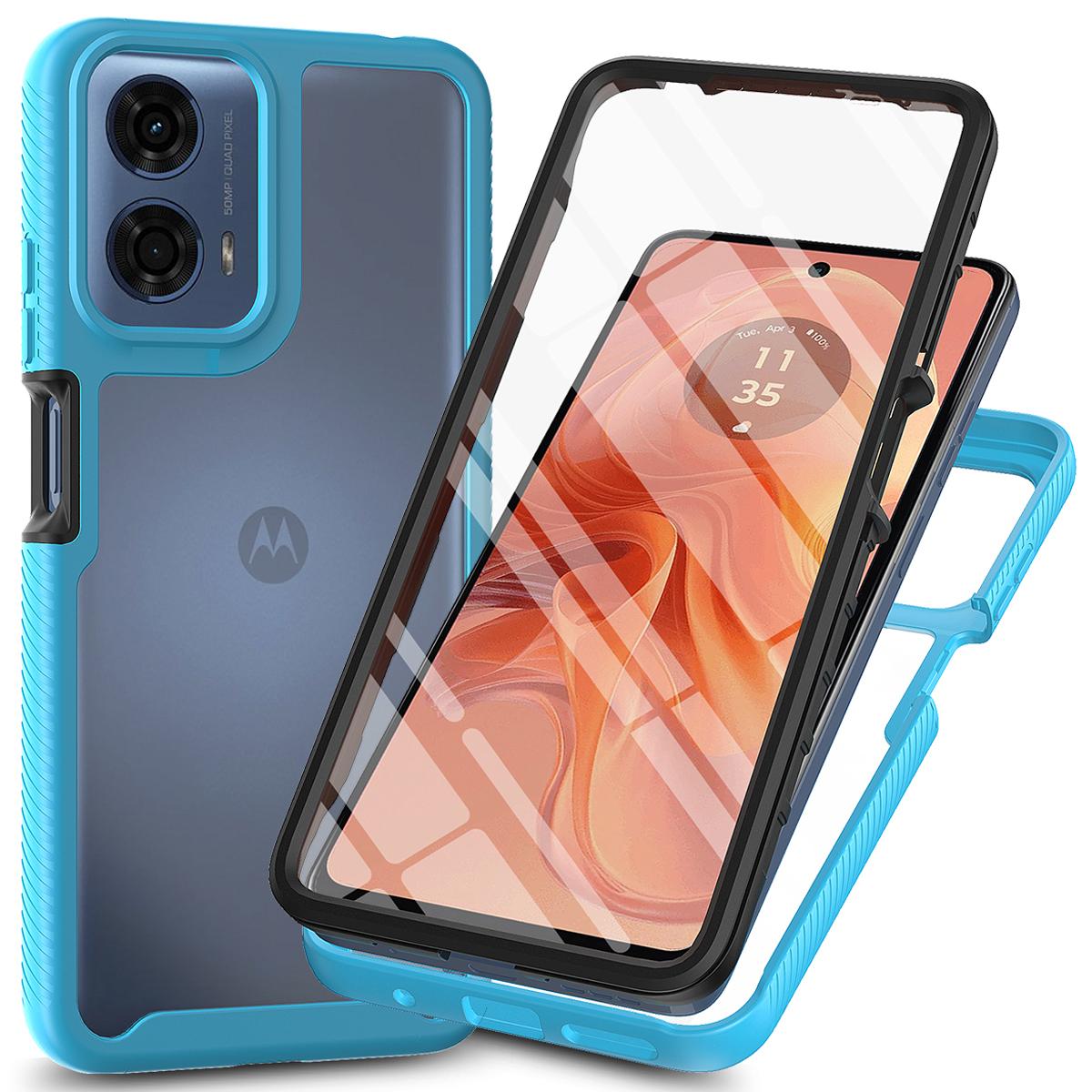 

Чехол для Motorola Moto E14 4G/G24 4G/G04 4G/G04s 4G с ПЭТ защитной пленкой для экрана PC+TPU чехол для телефона C
