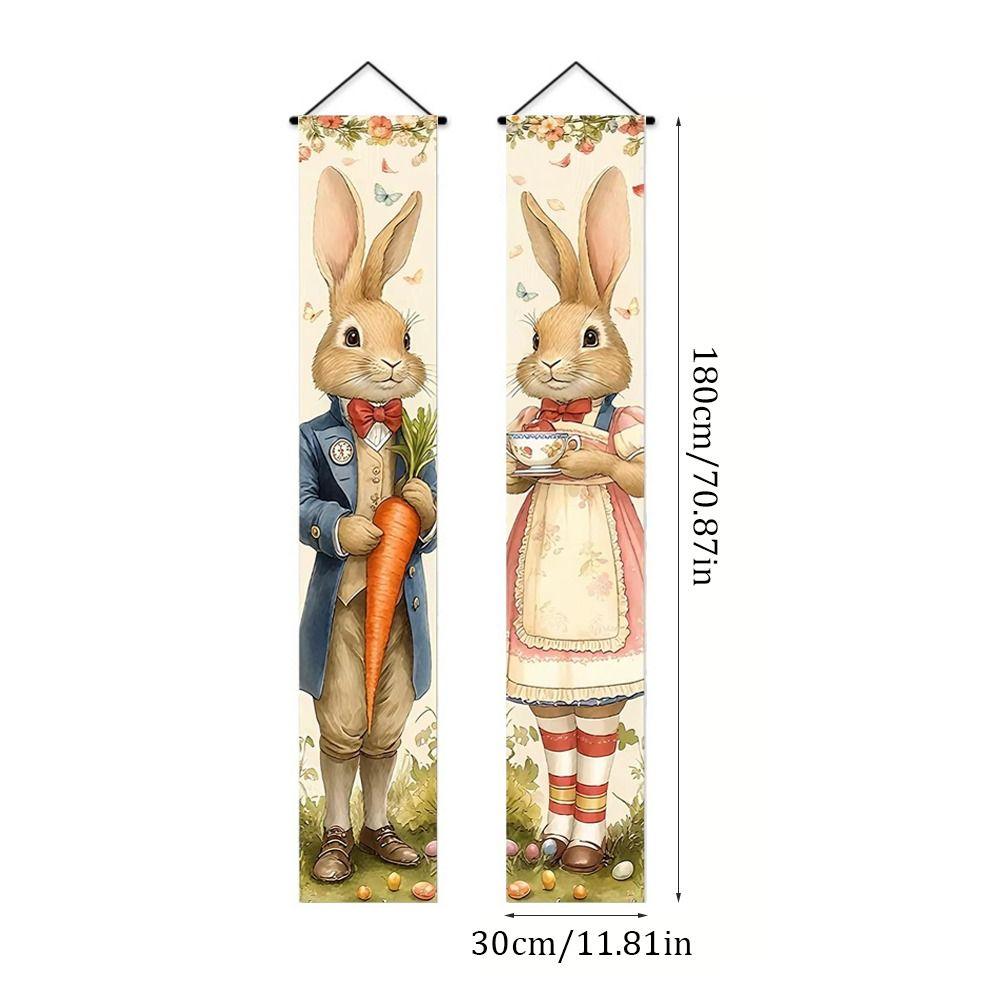 Polyester Happy Easter Couplet Vibrant Easter Door Decoration Easter Door Banners  Festive Home