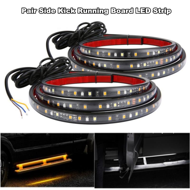 2 X 24" Running Board Side Step Led Light Amber White Turn Signal Drl Strip Bar