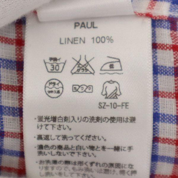 Koszula lniana w kratę Frank&Eileen z długim rękawem XS Męska Używana