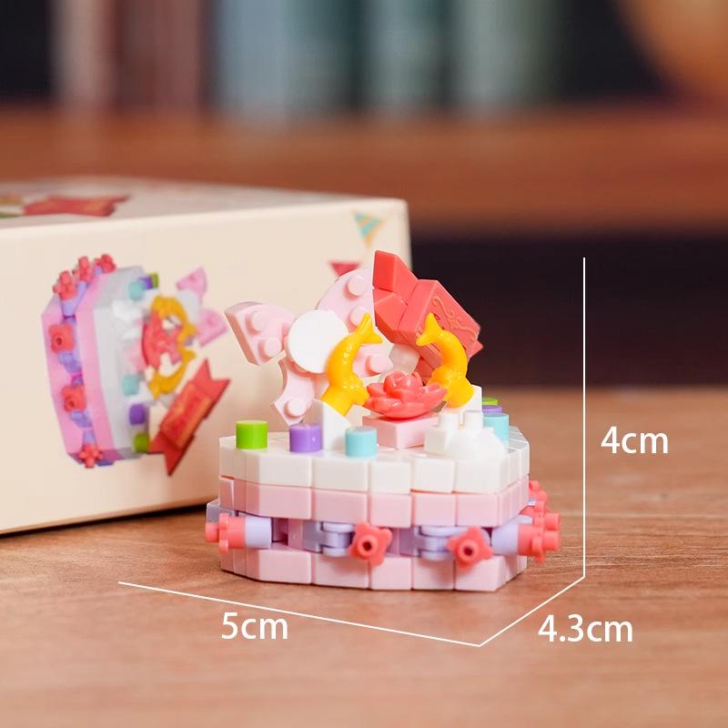 Lego-Compatible Birthday Cake Building Set: Swiss Roll Toy for Kids - Perfect June 1st Gift