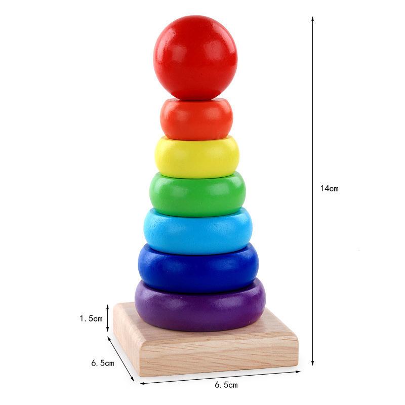 Kids 8-Note Xylophone Lacing Clock Rainbow Tower Four Sets Column Shape Board Worm Twist Baby Educational Toy MHWJ-003