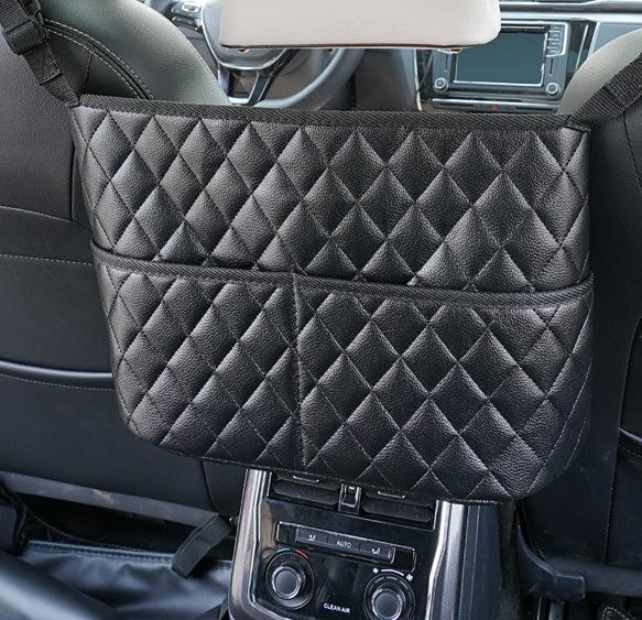 Foldable Leather Car Seat Gap Organizer & Backseat Storage Pouch