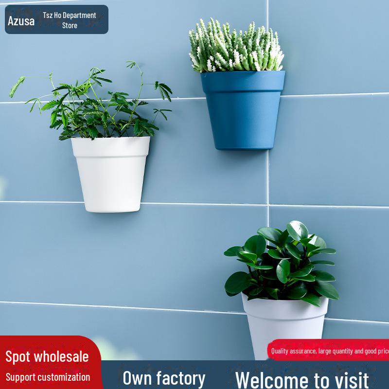 Wall-Mounted Semi-Circular Hydroponic Flower Pot - Indoor/Outdoor Punch-Free Design