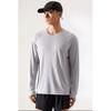 Anta Comfortable Casual Solid Color Long Sleeve T-Shirt Men Tops Pigeon-Gray 952525401-3