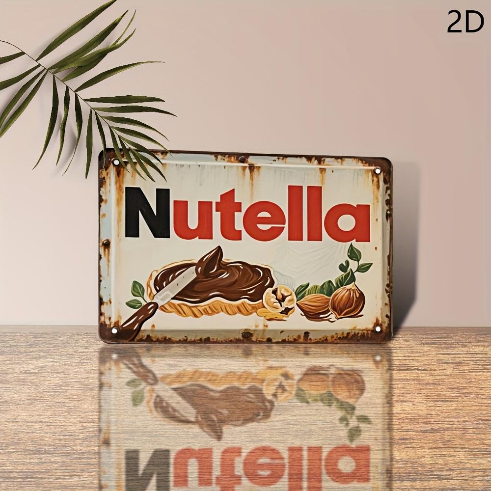 

2D Плоский - 1 шт. Металлическая вывеска в стиле ретро Nutella (20.32x30.48 см) - Водонепроницаемое и пыленепроницаемое железное настенное искусство с иллюстрацией шоколадной пасты, П 20x30cm（7.8x11.8inch）