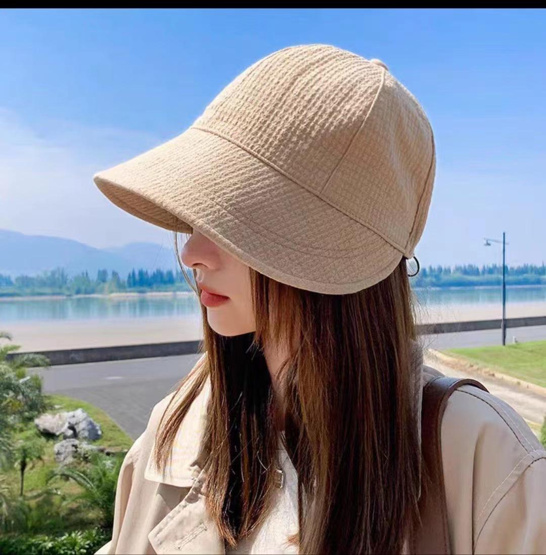 

Ins women sunscreen cap sunshade four seasons sun hat adjustable Internet celebrity same waffle versatile cap One size fits all