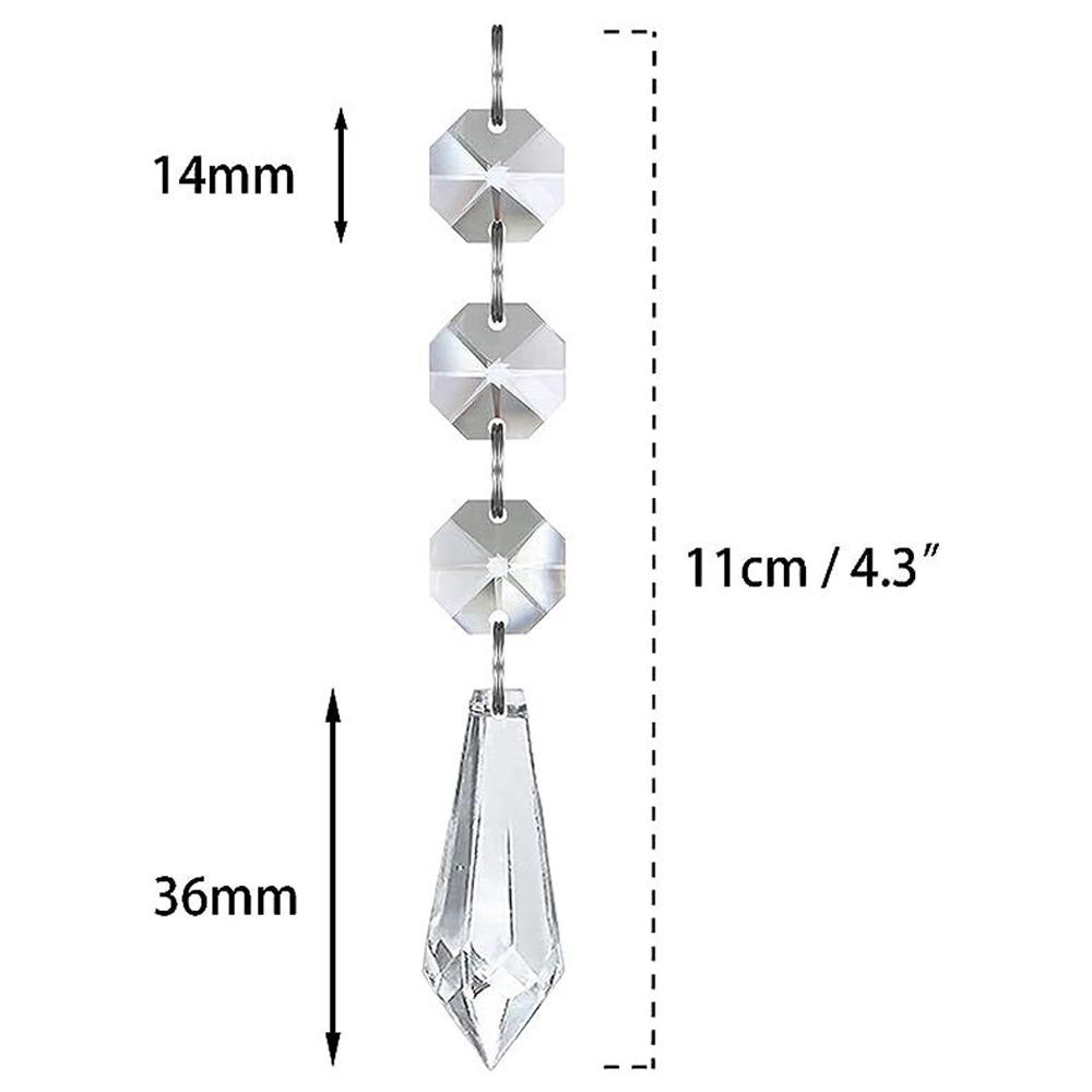 5pcs Simulate Ice Cone Acrylic Snowflake Pendant Crystal Diamond Xmas Tree Decoration Christmas