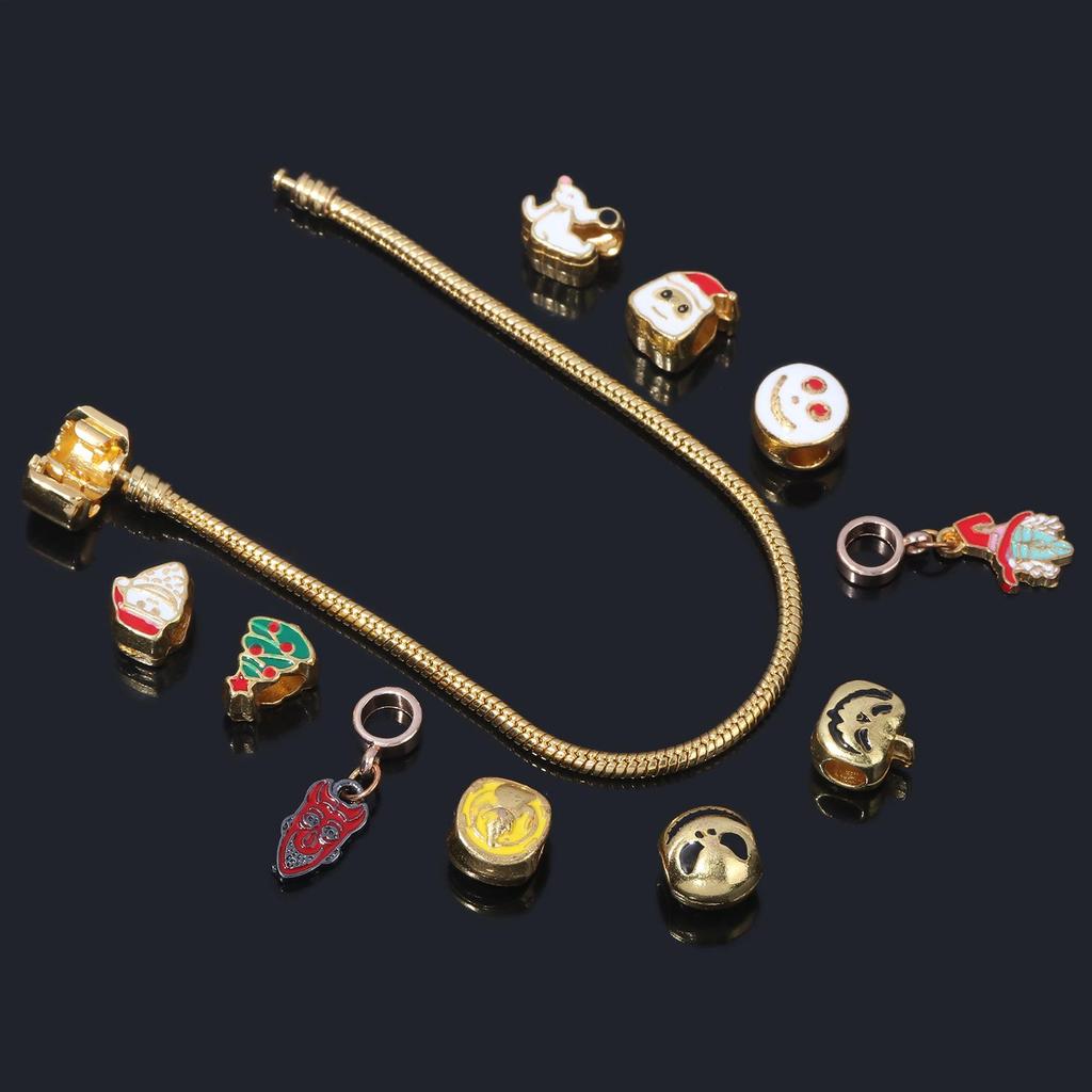 Golden Nightmare Before Christmas Jack & Sally Pumpkin Prince Halloween Bracelet