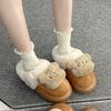 Women's Plush Slippers - Padded warm winter thick bottom heightened home slippers casual hiking indoor shoes snow cotton slippers