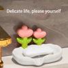Plastic Flower Soap Box Creative Decor Soap Dish Self Draining Non-slip Soap Holder Cute Storage Soap Rack Bathroom Accessories