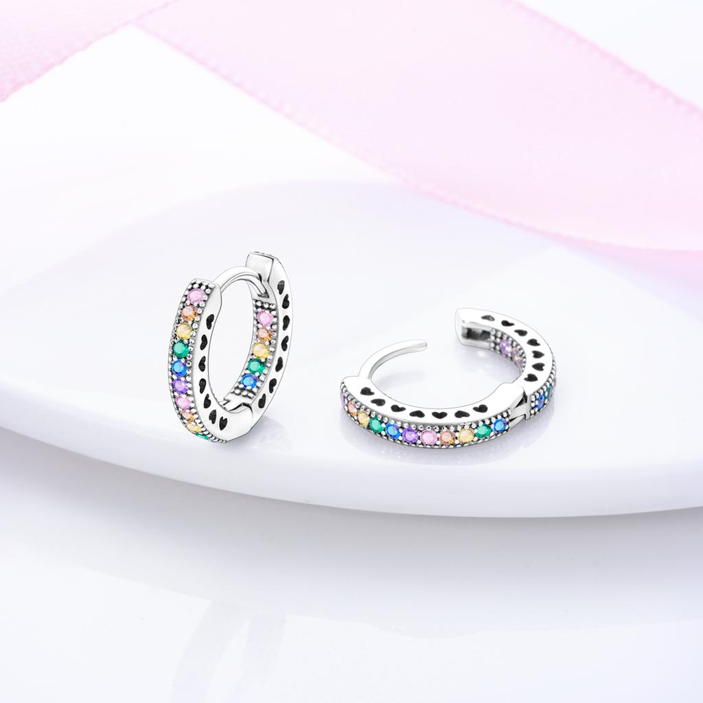 Hoop Earring Copper Original Earring For Woman Star Clover Zircon Pendientes Fine Jewelry