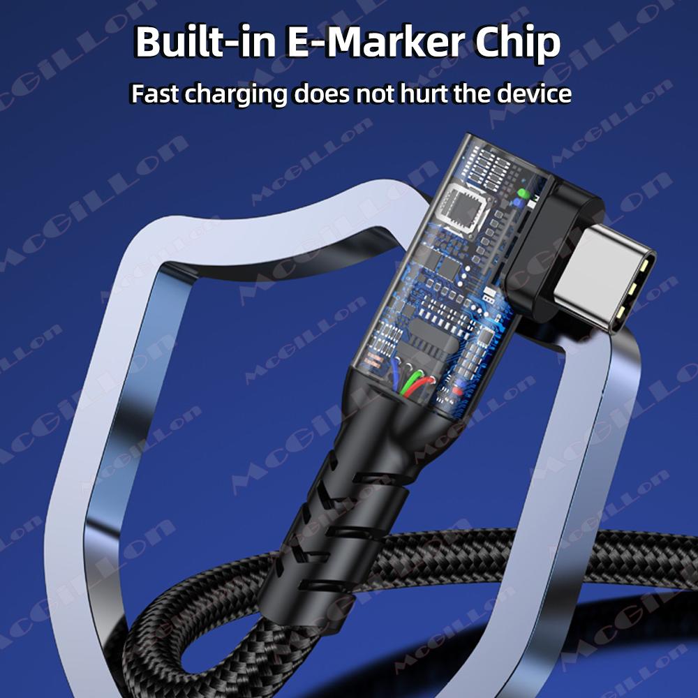 Elbow Type-C to USB5.0 PD240W 80Gbps Thunderbolt 5 Type-C Cable 16K 8K 48V/5A for iPhone 16 Pro Tablet Switch Laptop MacBook Pro