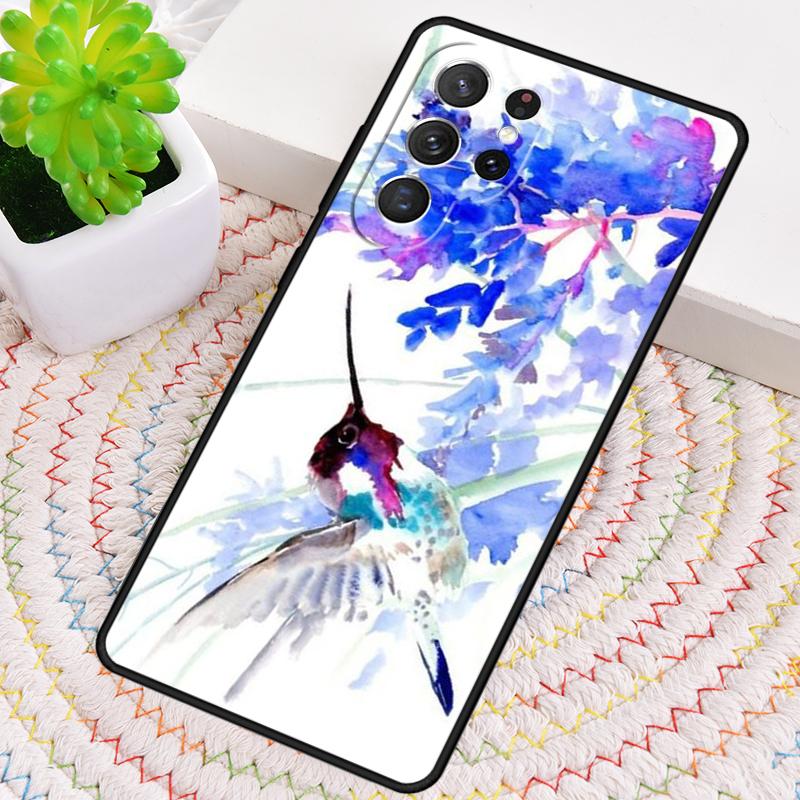 Lovely Birds Hummingbird soft Silicone Phone Case For Samsung Galaxy note 10 pro S26 S25 S24 S23 S22 S21 Plus Ultra Capa Cover