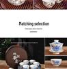 Portable Ceramic Kung Fu Tea Set with Tray, Cups, Teapot, and Lid Bowl