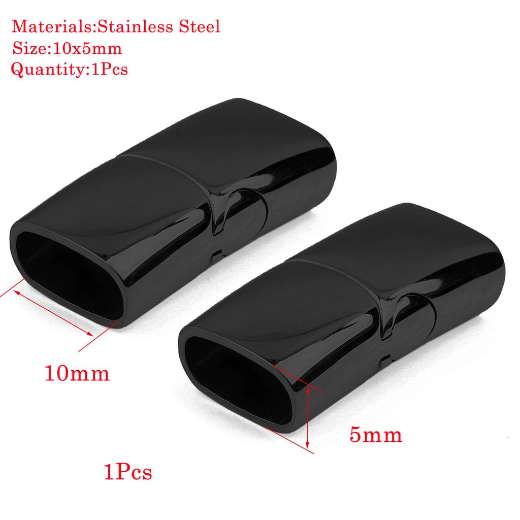 Jewelry Findings Leather Bracelet Clasp DIY Magnet Hook Rhodium Magnetic Clasp Flat Hole 15*3mm