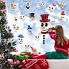 1 Set Traditional Style Cartoon Snowman Face Decals Reusable For Snowmen Theme Decal Set Detachable PVC Wall Decor