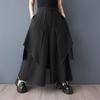 Plus Size Black Vintage High Waist Casual Loose Spring Summer Wide Leg Skirt Pants Women Trousers