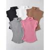Donne Estate Sexy Dolcevita Senza Maniche T-Shirt Magliette e camicette Solid Slim Fit Pullover Causale Magliette Camicette Donna Streetwear Nozioni di Base Magliette