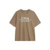 Weekend Youth Series Letter Print Round Neck Soft Comfortable Casual Knit Short Sleeve T-Shirt Unisex Tops Cocoa-Brown AHSU695-6