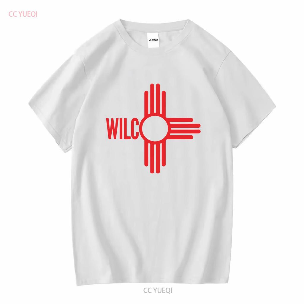 Nuovo Logo Band Wilco Per Fan Maglietta Nera in Cotone manica lunga o corta Vintage Lavata Top Per Uso Quotidiano Grafica Comoda