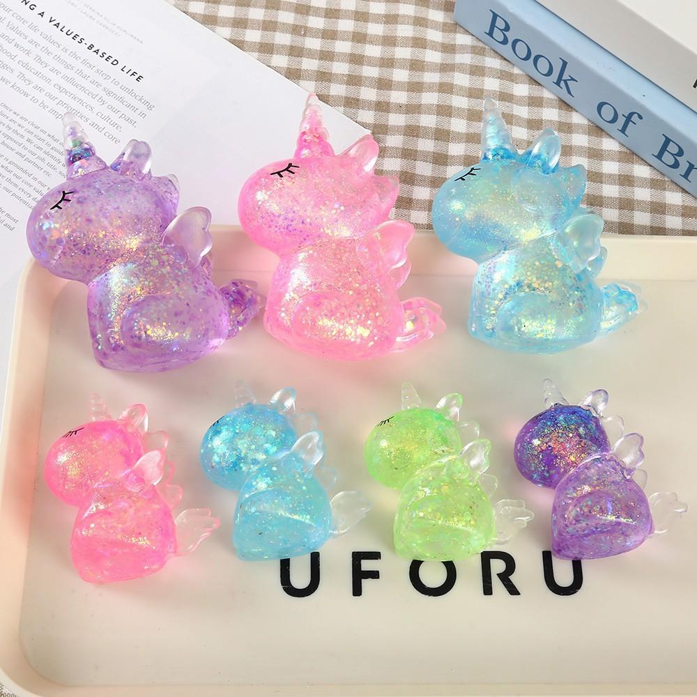 

Elegant1PCS Random Color Unicorn pinch music tpr maltose fine flash decompression small toys can be shaped slow rebound pinch