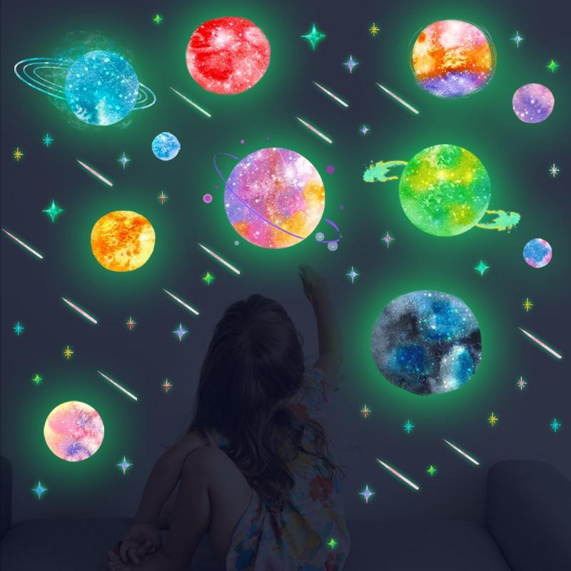 New Luminous Planet Star Sticker Living Room Bedroom Children's Room Decoration Fluorescent Wall Sticker