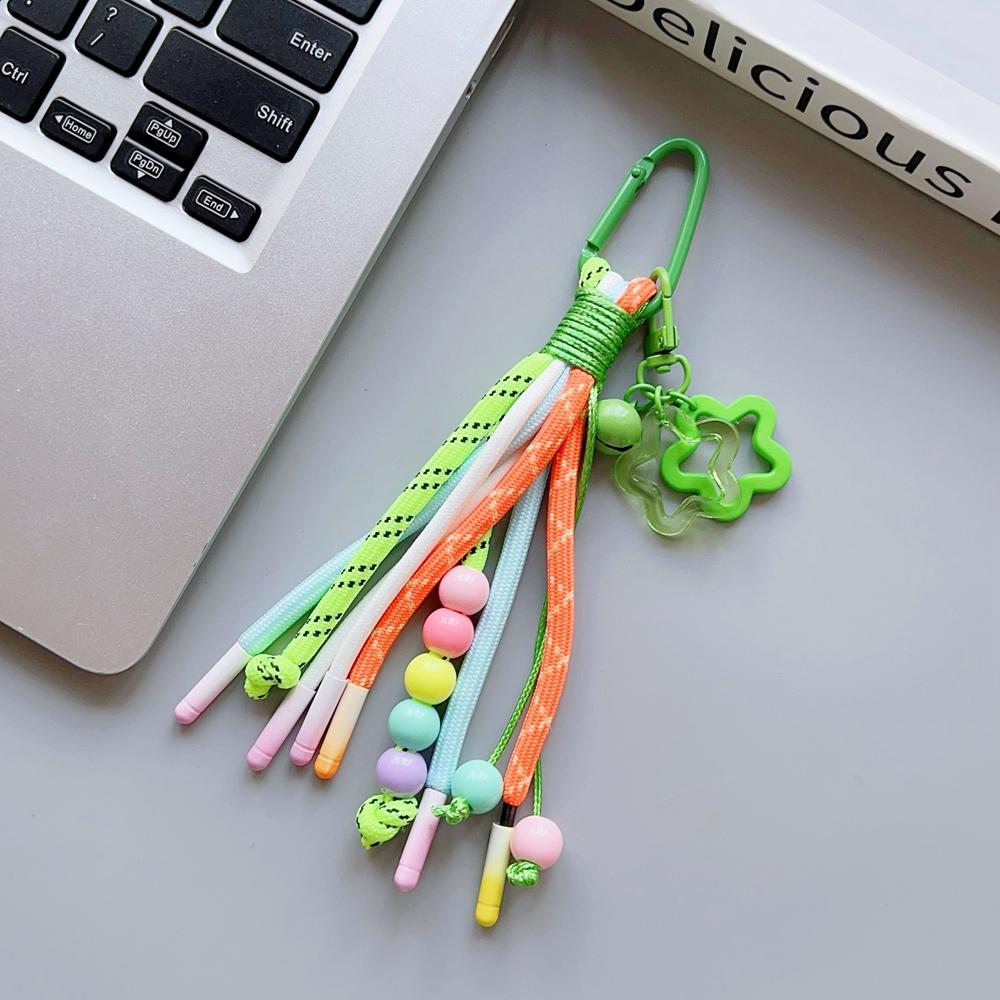 Nueva Correa de Cordón Trenzado Universal para Teléfono Móvil Cadena Colgante de Estrella Linda Anillo de Cadena Cordón con Parche Correa de Muñeca Teléfono Móvil Desmontable