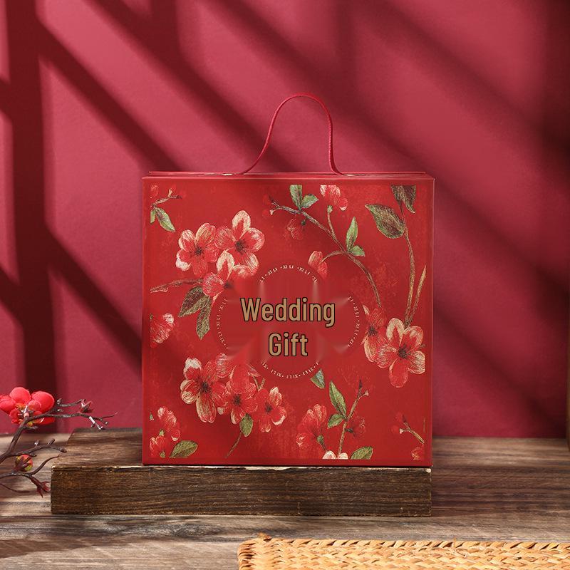 Chinese Red & Gold Flip Box for Wedding or Engagement Gifts