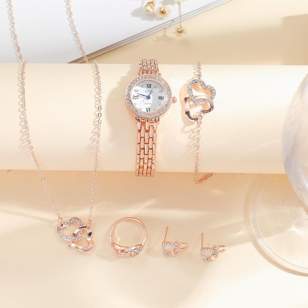 Women's Stylish Diamond-Set Quartz Watch with Versatile Steel Band