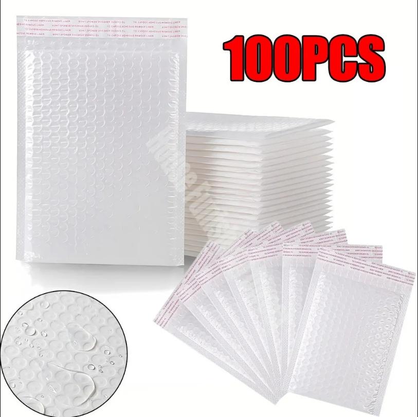 Bubble Mailers Wholesale White Filled Envelopes for Packaging, Mailing Gifts, Self Sealing Transport Bags, Bubble Envelopes