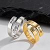 Custom Wedding Ring for Men Women,Waterproof Stainless Steel Engagement Ring Couple Ring Friend Name Ring,Classic Jewelry Gift