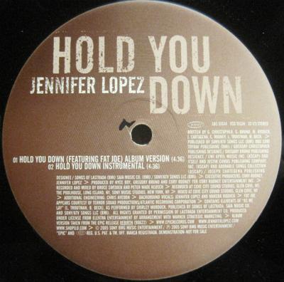 12inch Record JENNIFER LOPEZ - Hold You Down EAS51534 EPIC 2005 US Rap & Hip-Hop/R&B Used
