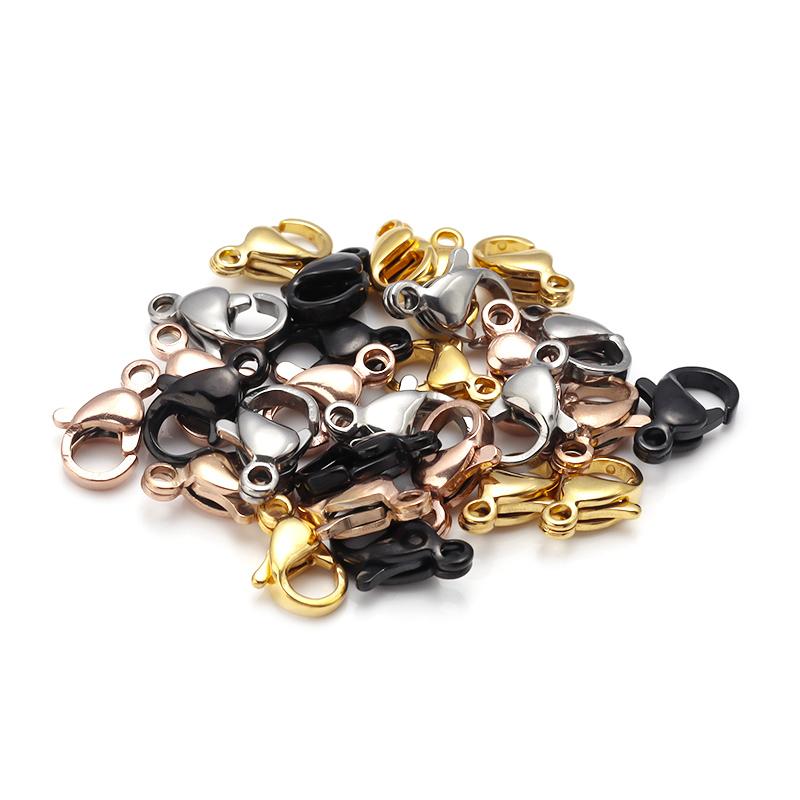 25pcs/lot Stainless Steel Lobster Clasps Gold Color Necklace Connector End Clasps For Jewelry Making DIY Bracelet Accessories
